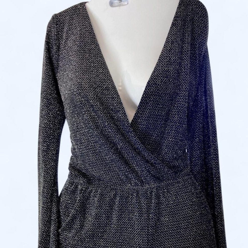 black & silver sequin wrap jumper with long sleeves #glamour S Design Lab